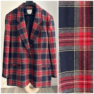 HABERDASHERY PLAID 70% WOOL A LESLIE FAY COMPANY JACKET BLAZER SIZE 18